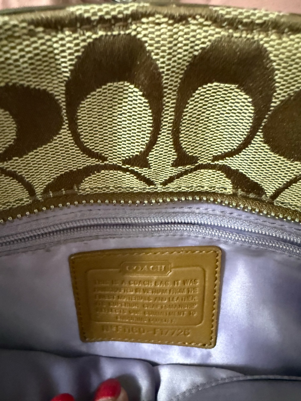 Coach Khaki and Chestnut Signature Canvas Tote - Picture 3 of 3